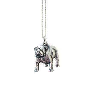 Retired James Avery .925 Silver Bulldog Pendant Charm Necklace